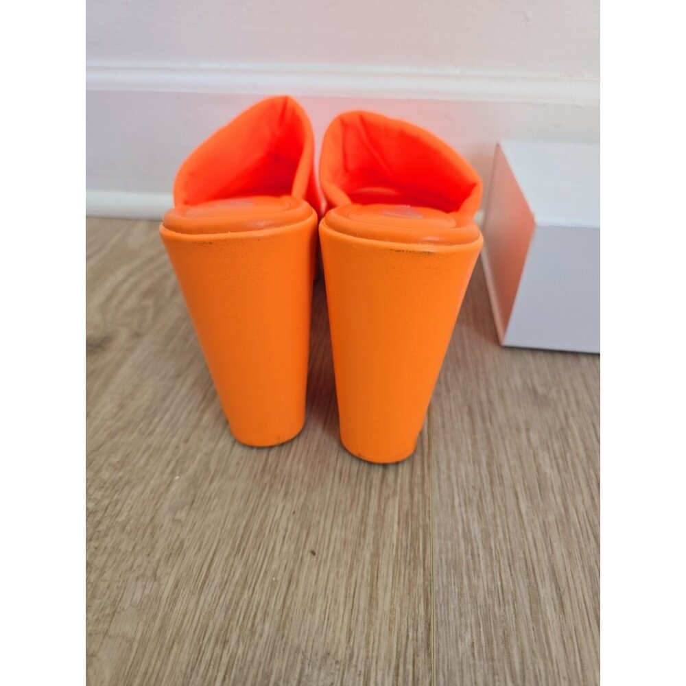Cape Robbin Neon Orange Platform Chunky Heel Mules - Picture 7 of 11